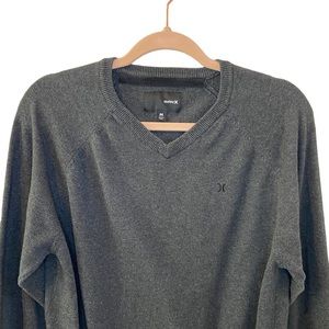 Hurley V-Neck Sweater Size Medium Grey Women's